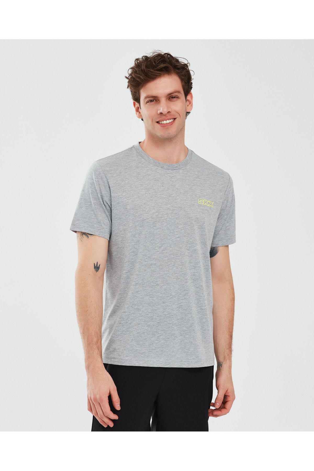 Skechers Graphic T-shirt M Short Sleeve Erkek Gri Tshirt S241054-036