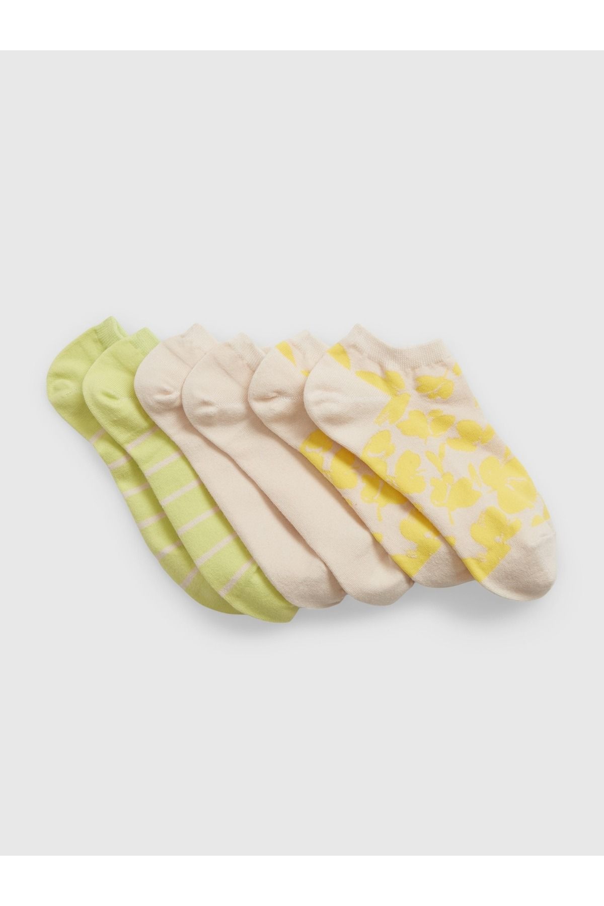 GAP Kadın Sarı 3'lü Desenli Çorap