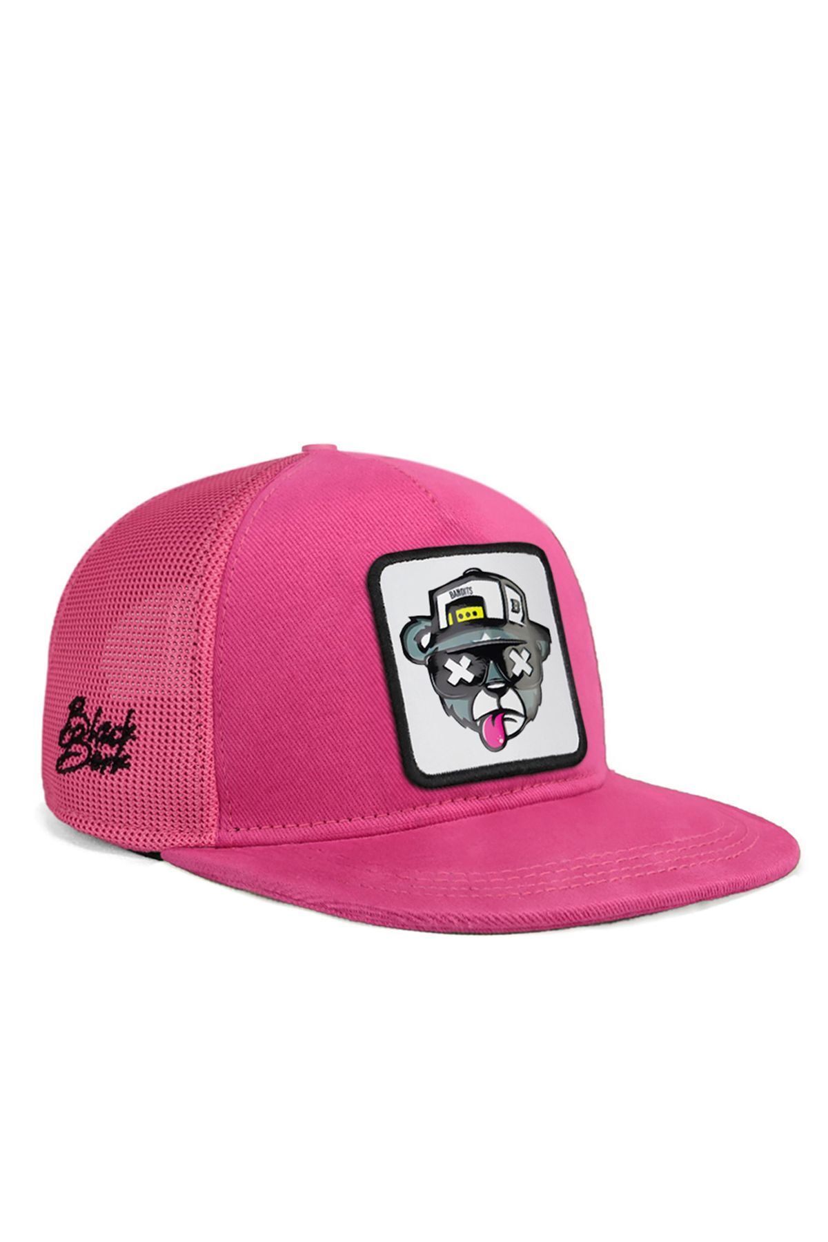 BlackBörk V1 Trucker Hip Hop Kids Ayı - 6bs Kod Logolu Unisex Pembe Çocuk Şapka (CAP)