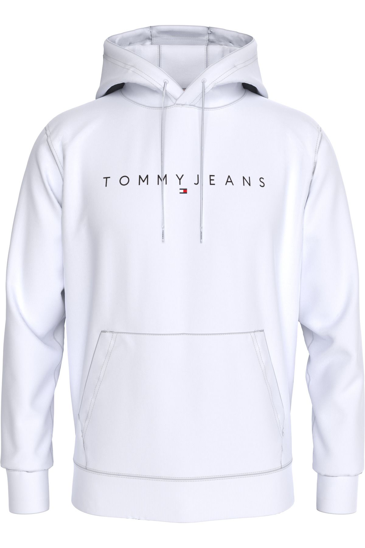 Tommy Hilfiger Erkek Marka Logolu Kapüşonlu Şık Görünüşlü Beyaz Sweatshirt Dm0dm17985-Ybr
