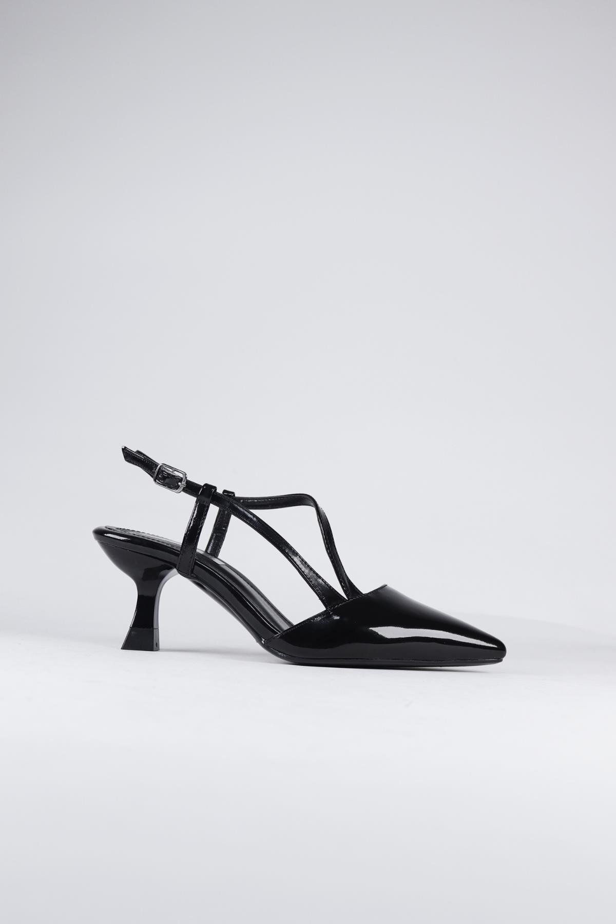 NiceDiffer Kadın Rugan Stiletto Topuklu Ayakkabı