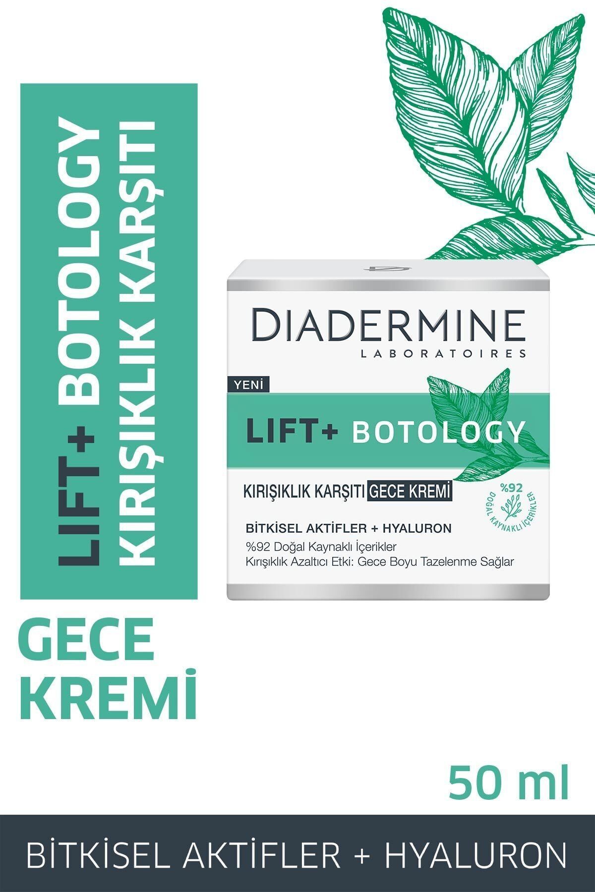 Diadermine Lift + Botology Kırışıklık Karşıtı Gece Kremi 50 ml