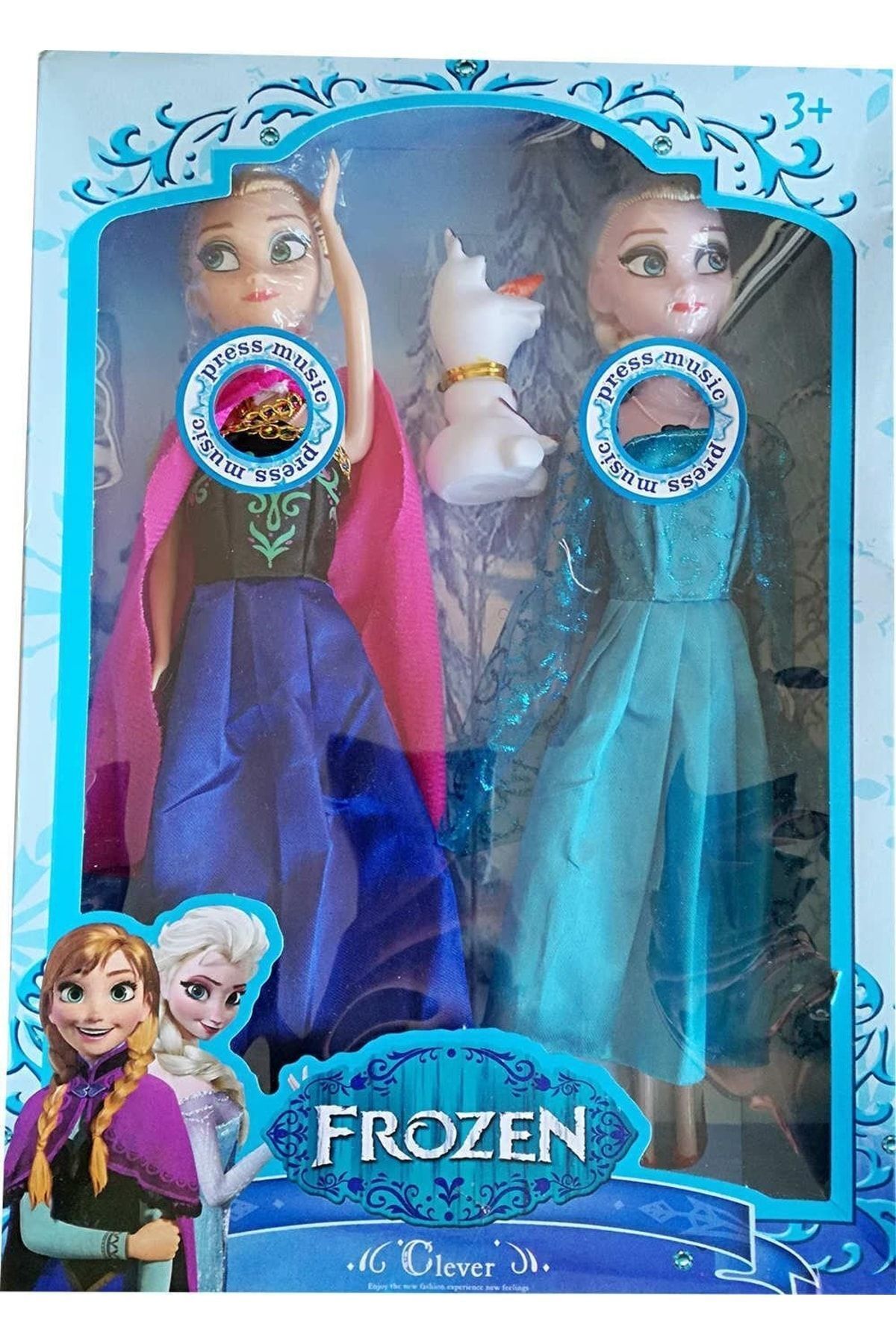 Frozen Şarkı Söyleyen Işıklı Elsa - Anna Ve Olaf 30 Cm