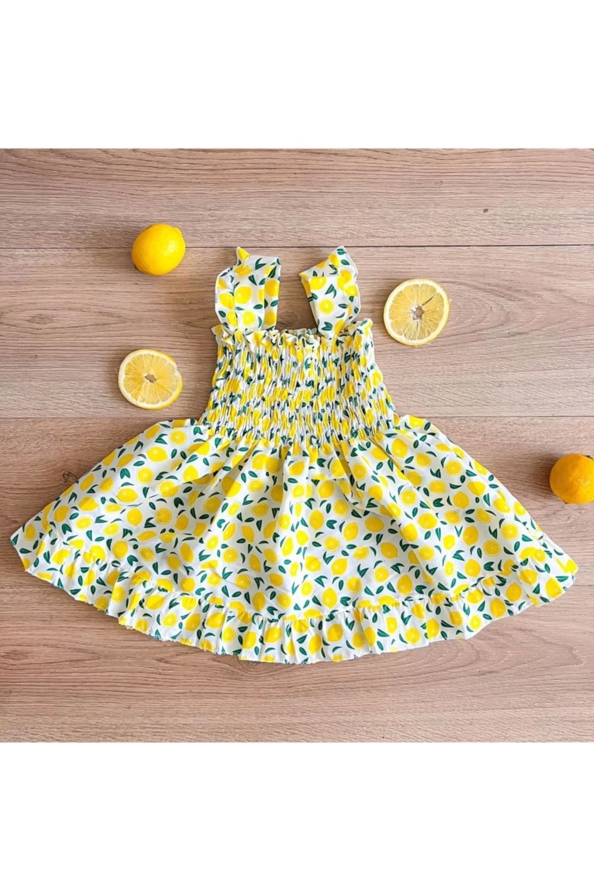 YUKOBABY Limonlu Yazlık Elbise Yklmn01