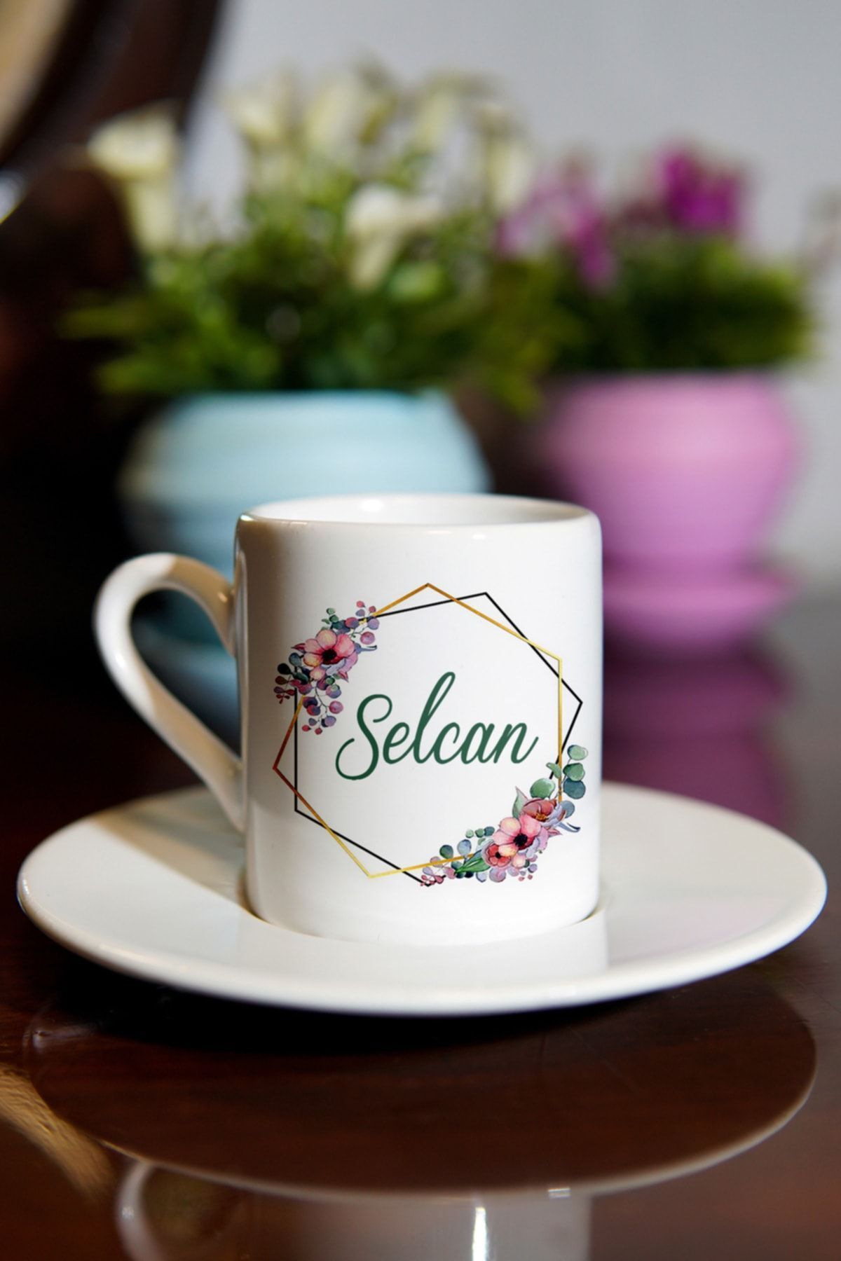 Dressy Home Selcan Yazılı Isimli Kahve Fincanı Baskılı Fincan