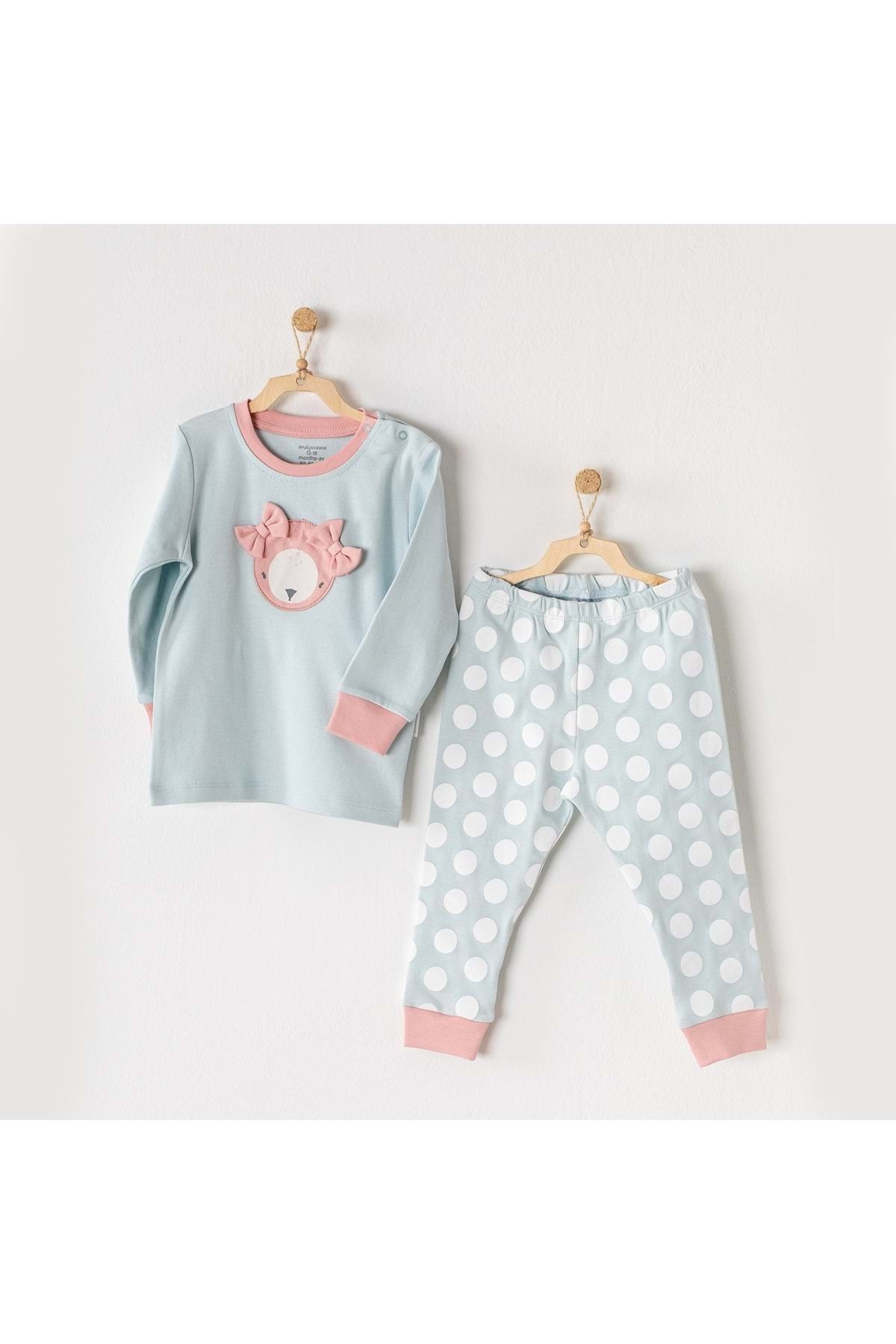 Andy Wawa Kız Çocuk Pijama 2 Li Takım Mint