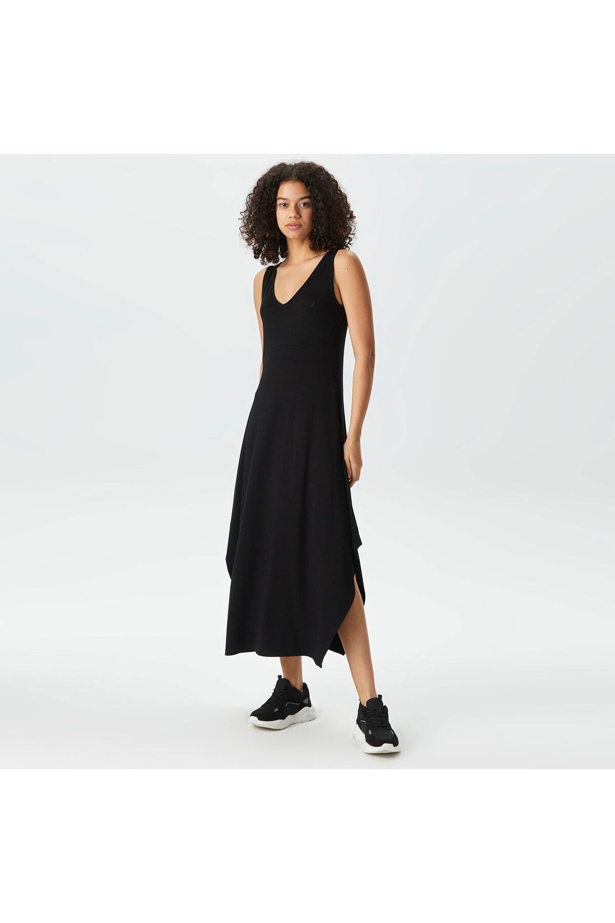 Nautica Kadın Siyah Relaxed Fıt Askılı Elbise