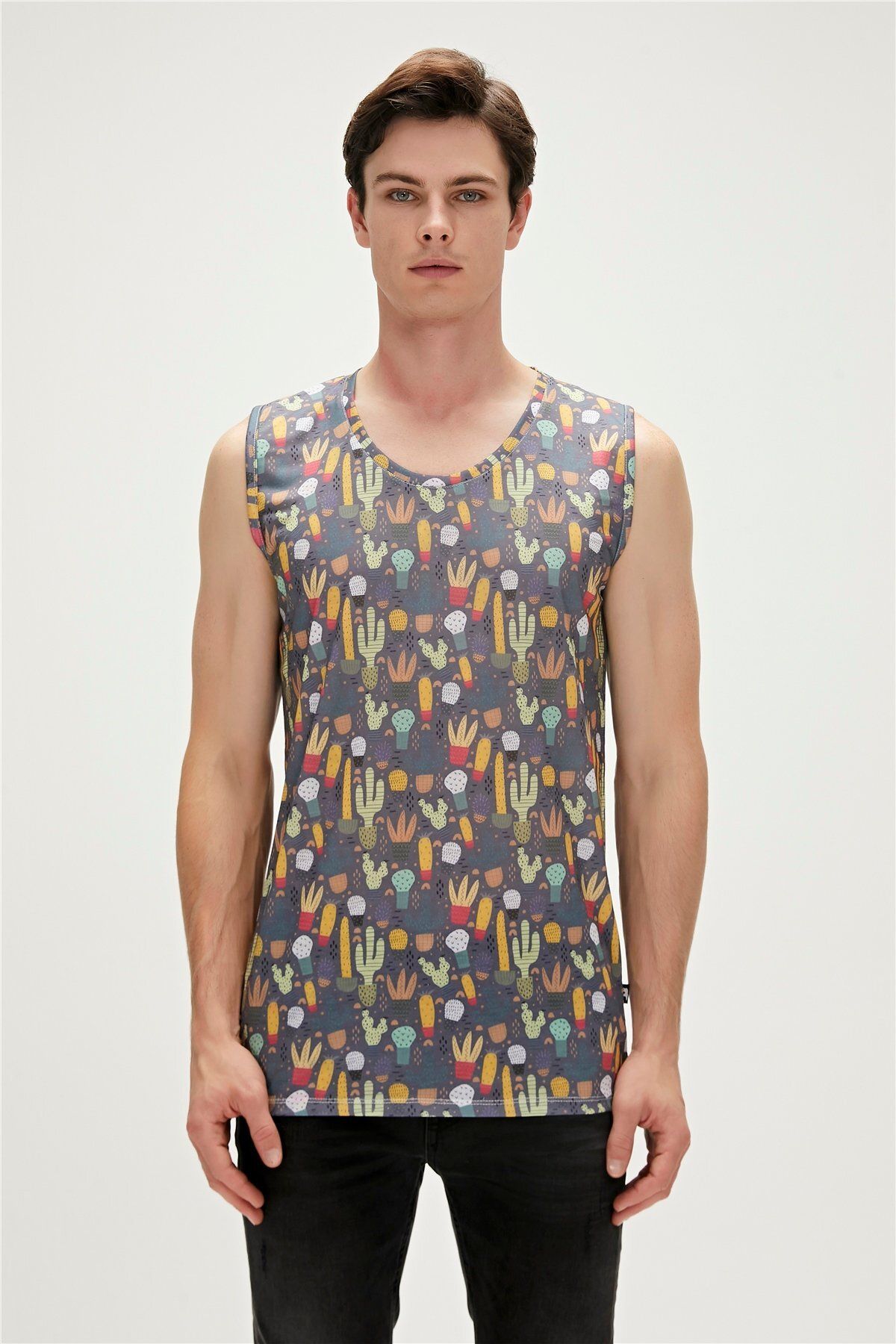 Bad Bear Areole Tank-top Antrasit Tarçın Desenli Erkek Atlet