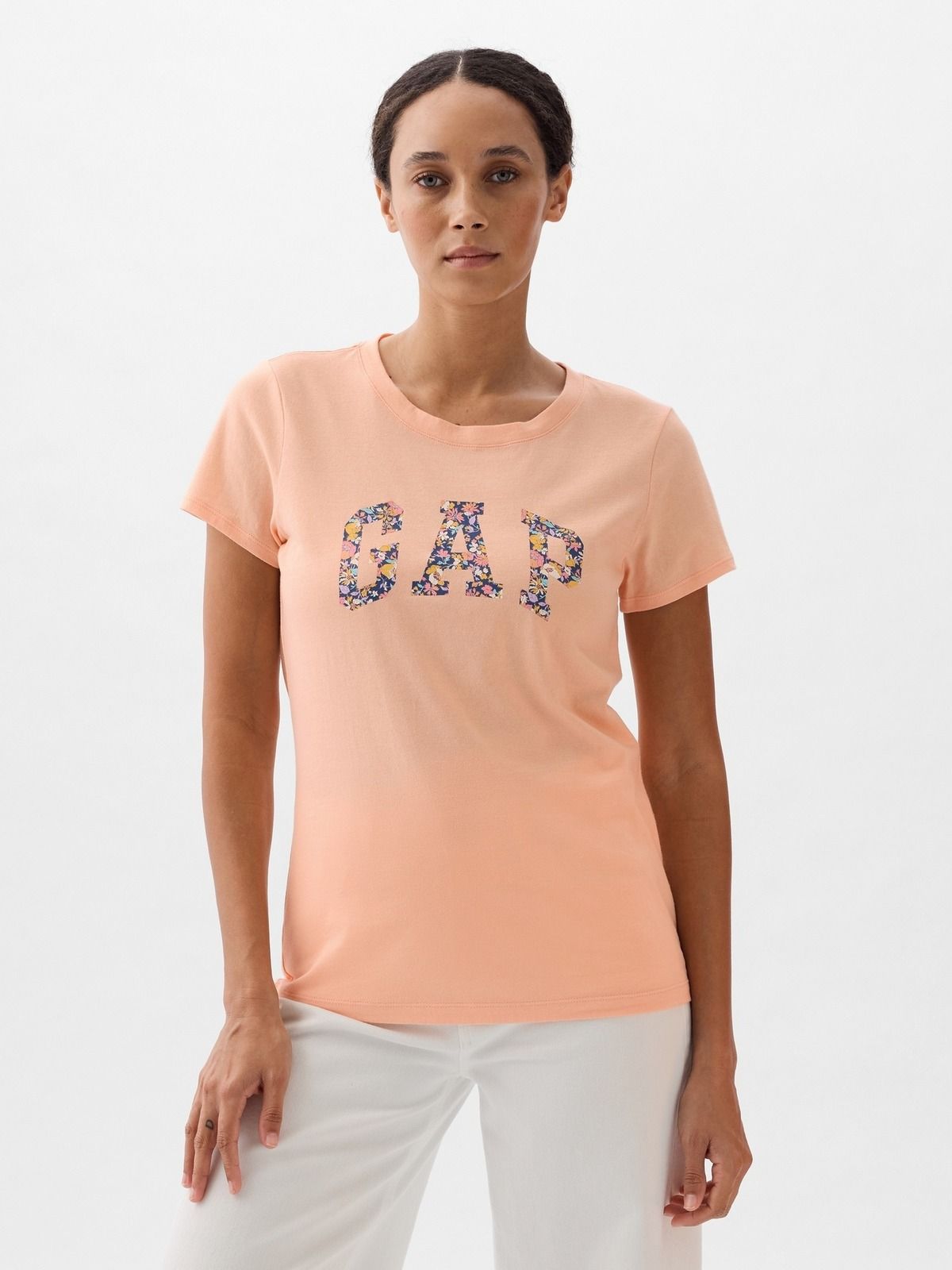 GAP Kadın Turuncu Gap Logo T-Shirt
