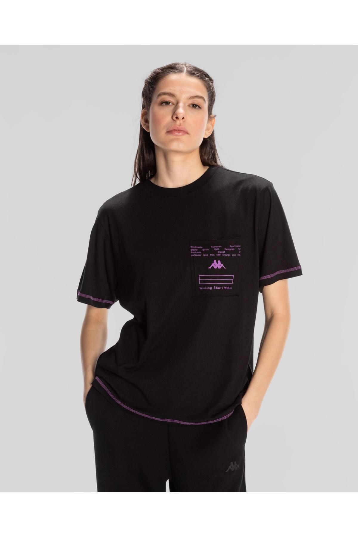 Kappa Authentic Kage T-shirt Kadın Siyah Regular Fit Tişört