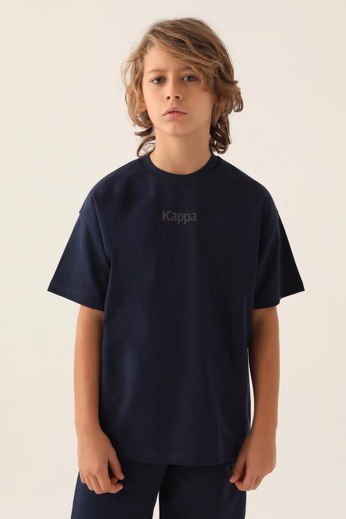 Kappa Authentic Caleb Erkek Çocuk Lacivert Regular Fit Tişört