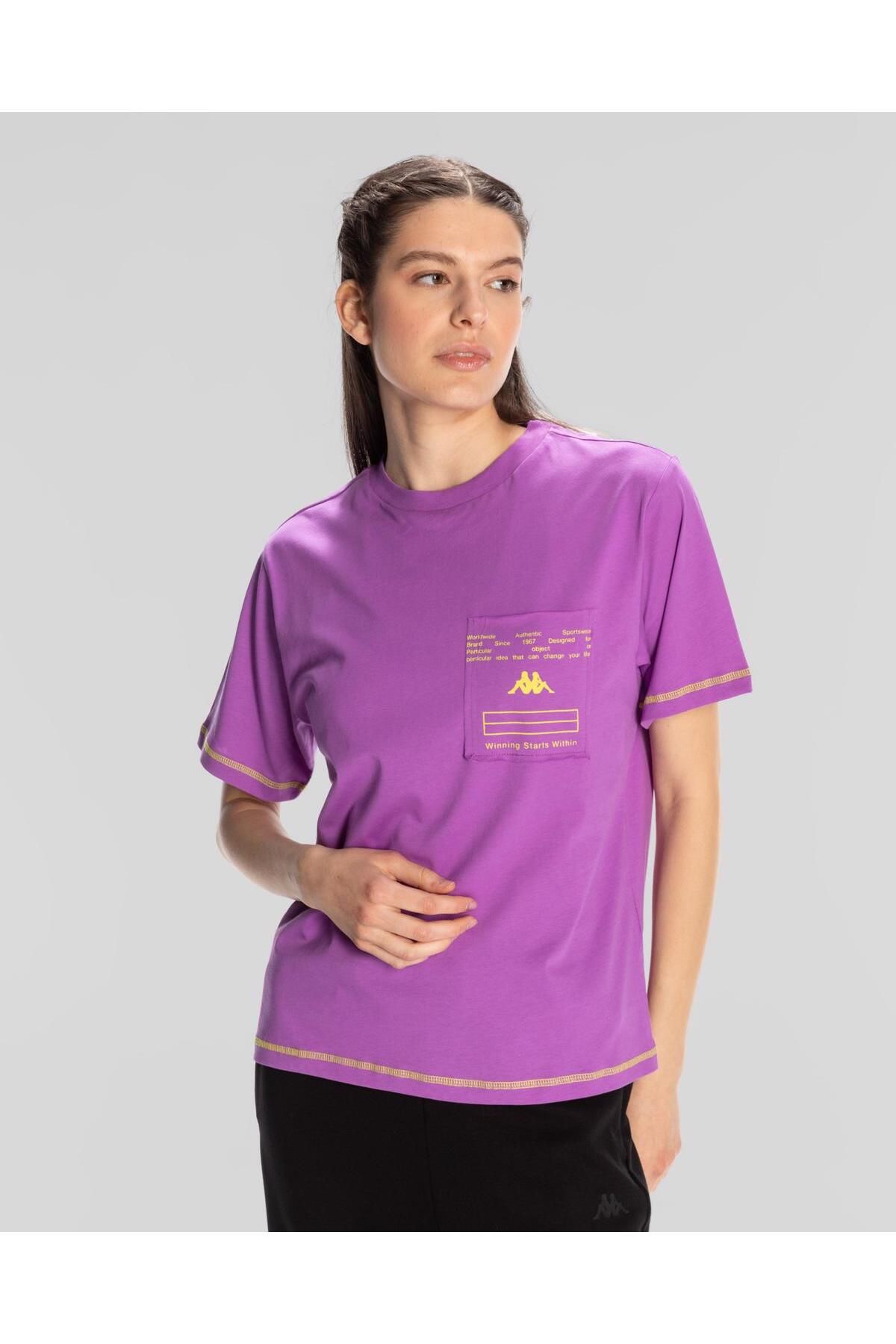 Kappa Authentic Kage T-shirt Kadın Mor Regular Fit Tişört