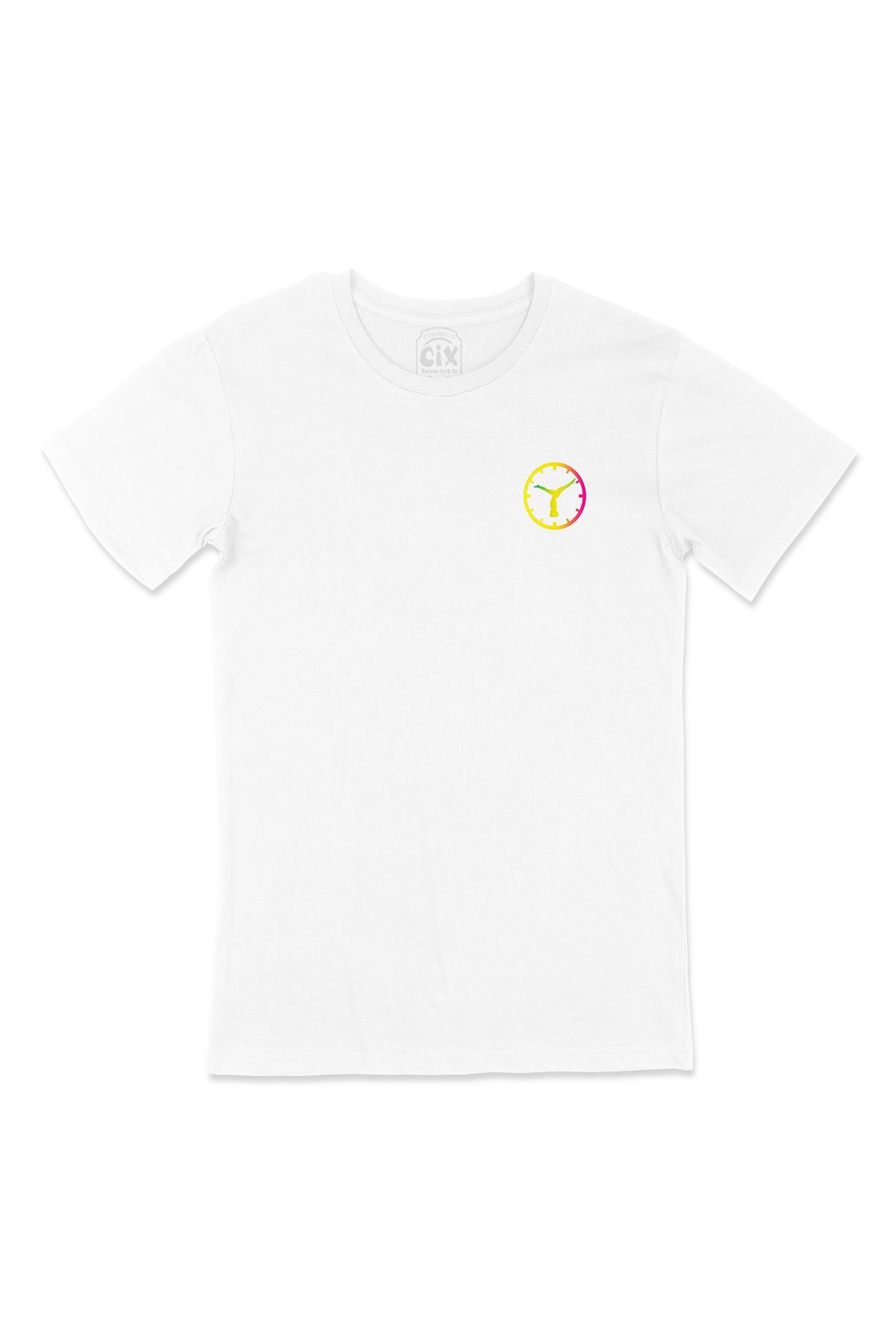 Cix Yogo Saati Cep Logo Tasarımlı Beyaz Tişört