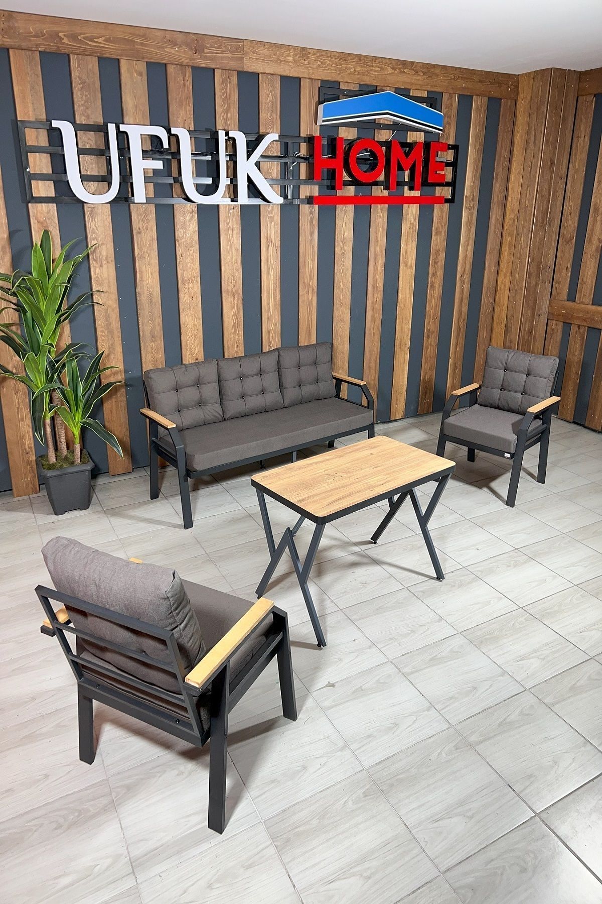 UFUK HOME Kavacık 3+1+1+masa Bahçe Mobilyası, Balkon Çay Seti, Bahçe Koltuk Takımı