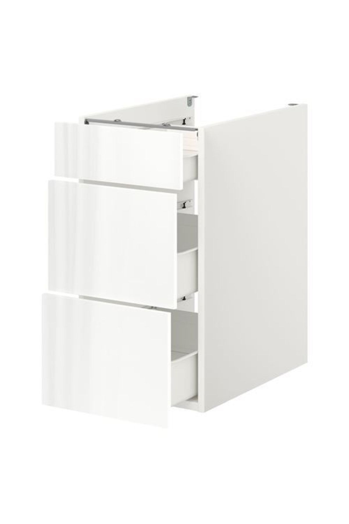IKEA Enhet, Çekmeceli Alt Dolap, 40x60x75 Cm, Beyaz-parlak Cila Beyaz