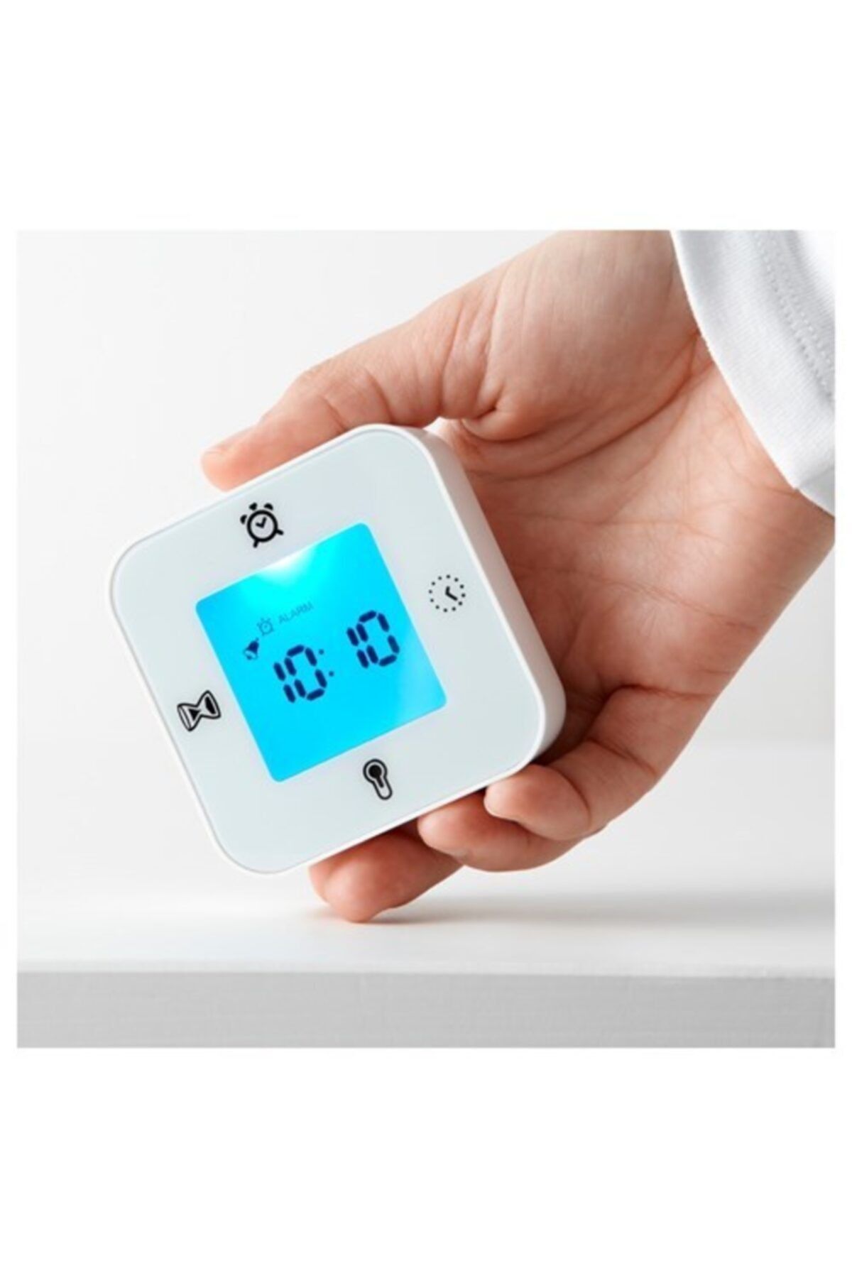 IKEA 4 Fonksiyonlu Masa Saati Meridyendukkan Beyaz Renk Saat-termometre-alarm-zamanlayıcı