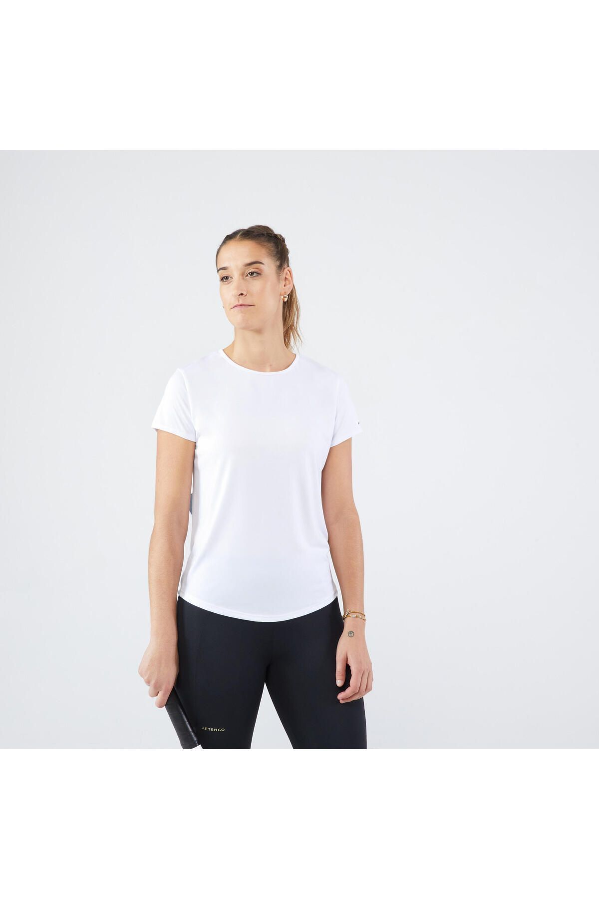Decathlon Kadın Tenis Tişörtü - Beyaz - Essentiel 100