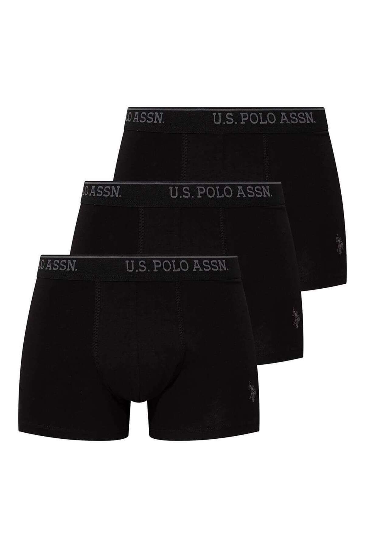 U.S. Polo Assn. Erkek Siyah 3 Lü Boxer 80097