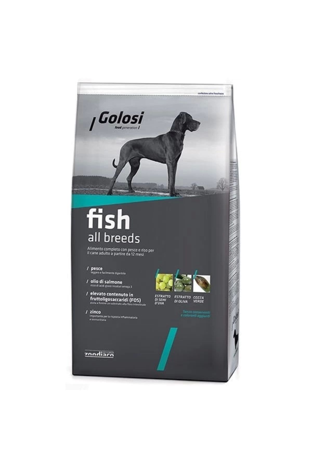 Golosi Fish Rice Balıklı Köpek Maması 12 Kg