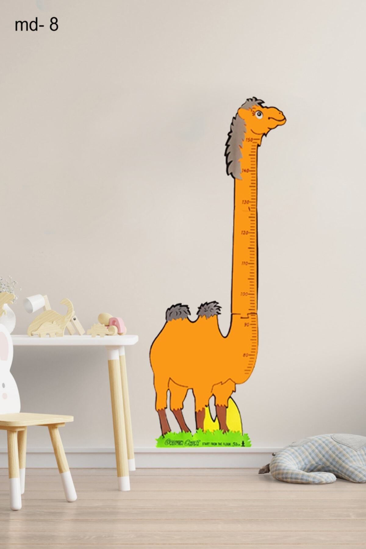 Bundera Boy Ölçer Sticker Zürafa Aslan Kuş Ayıcık Büyüme Tablosu Cetveli