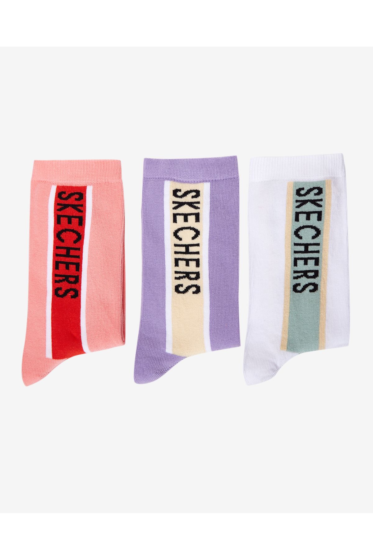 Skechers Sock W 3 Pack Crew Cut Sock Kadın Çok Renkli Çorap S222423-900