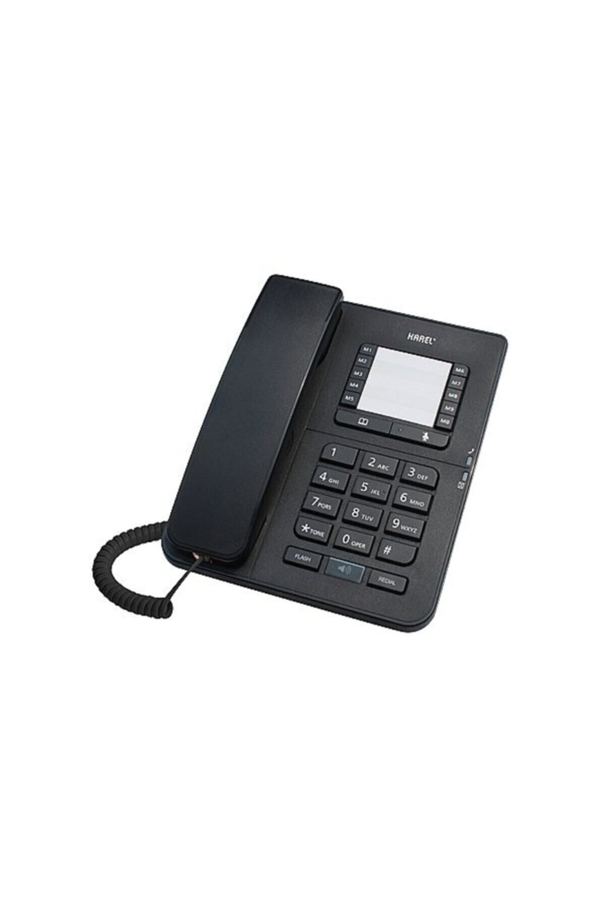 KAREL Tm142 Kablolu Handsfree Masaüstü Duvara Monte Edilebilir Sabit Telefon Siyah