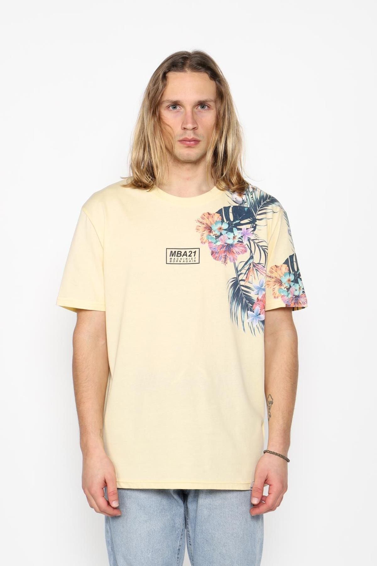 Oksit Mach1331 Flower Erkek Oversize T-shirt
