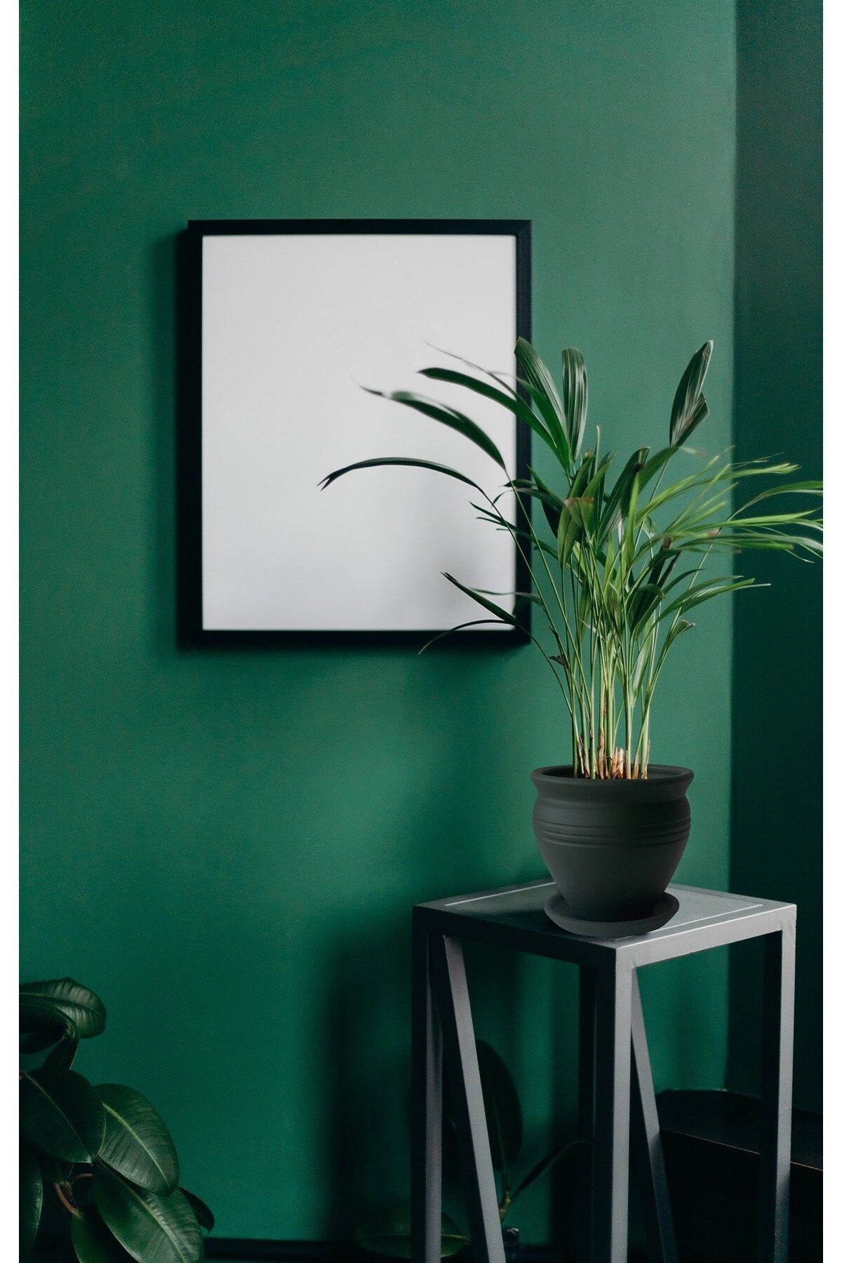 Evdek Tabaklı Klasik Haki Yeşil Çömlek Saksı 19x19 Cm