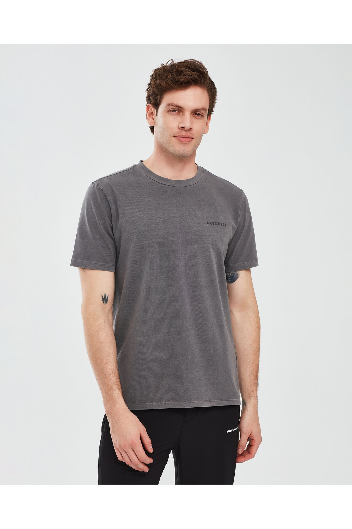 Skechers Organic Coll. M Short Sleeve  T-Shirt Erkek Antrasit Tshirt S241166-003