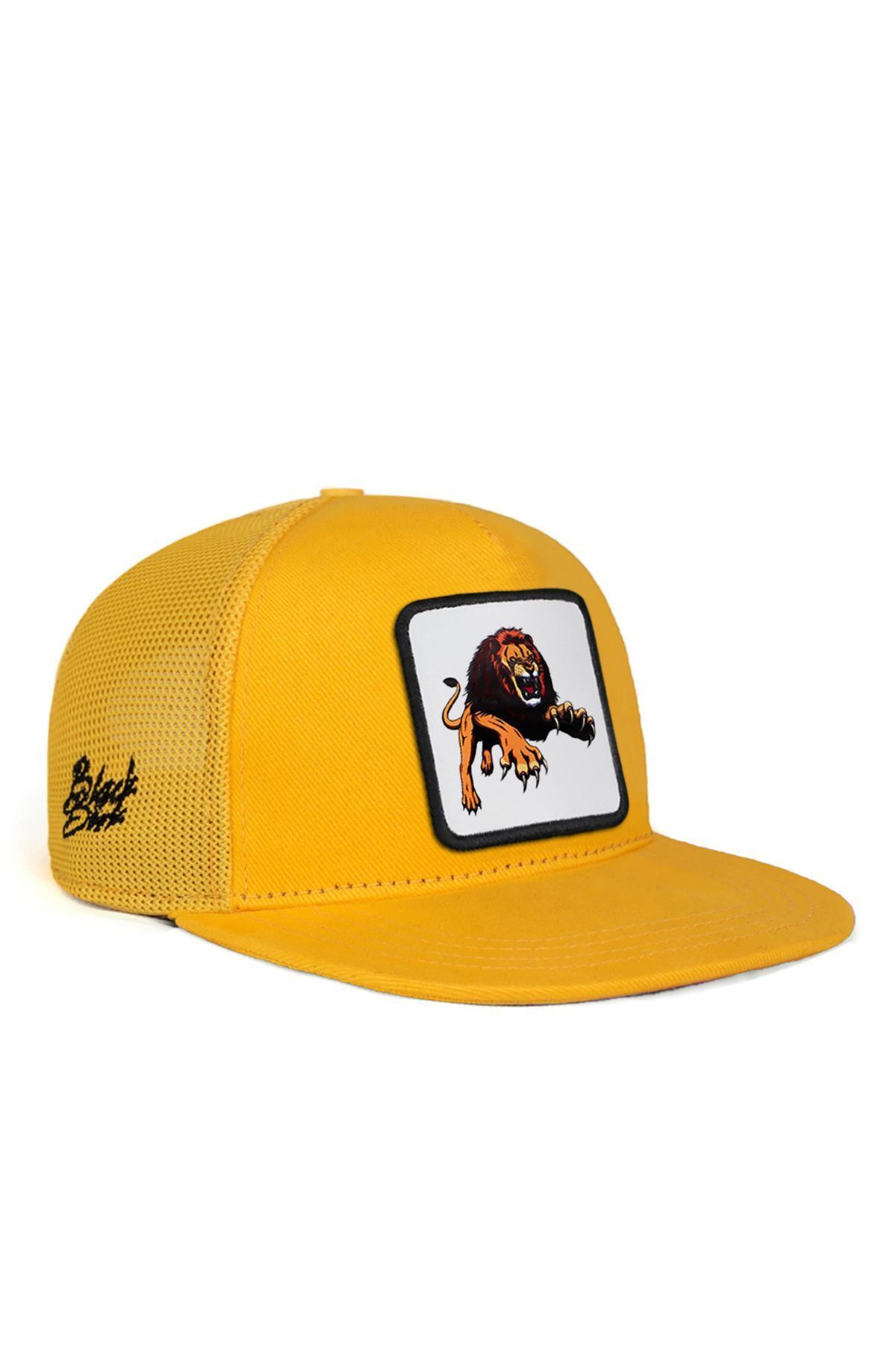 BlackBörk V1 Trucker Hip Hop Kids Aslan - 5bs Kod Logolu Unisex Sarı Çocuk Şapka (CAP)