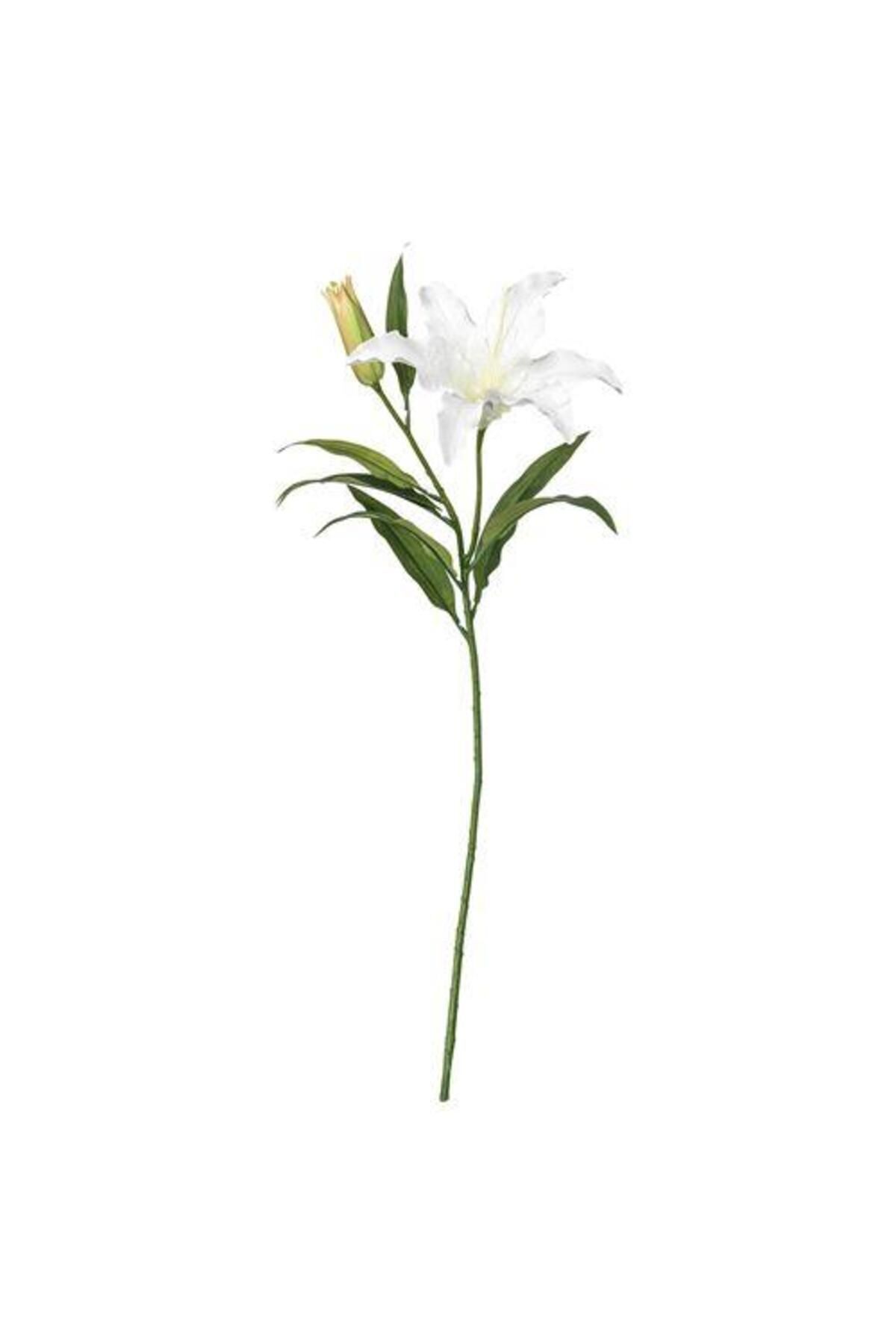 IKEA Yapay Çiçek, Zambak-beyaz Meridyendukkan 85 Cm 1 Dal Beyaz Çiçek Ev Dekorasyonu