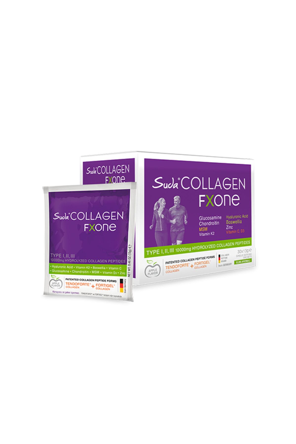 Suda Collagen Fxone Elmalı 13gr X 30 Gün ( Tip 1-2-3 10.000mg Kolajen Içerir.)