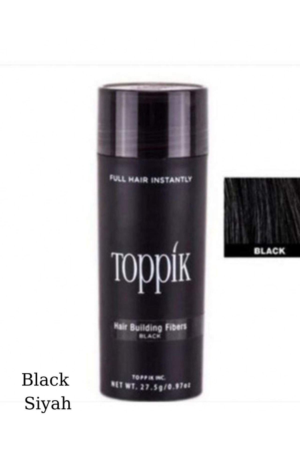 Genel Markalar Topik Saç Dolgunlaştırıcı Fiber Siyah (BLACK) 27.5 G Hair Building Fibers 3 Adet Alana Tarak Hediye