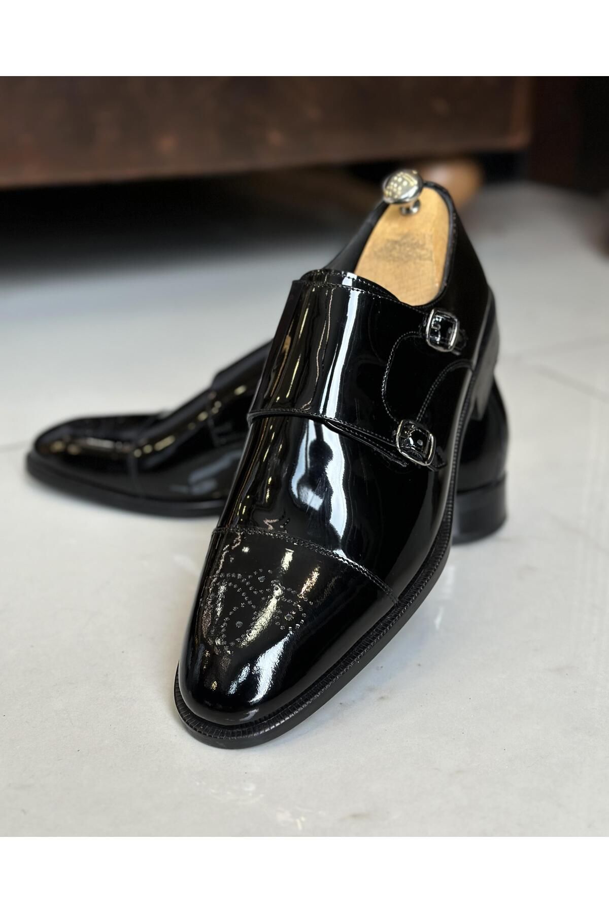 TerziAdemAltun İtalyan stil iç dış naturel deri rugan erkek ayakkabı siyah T10211