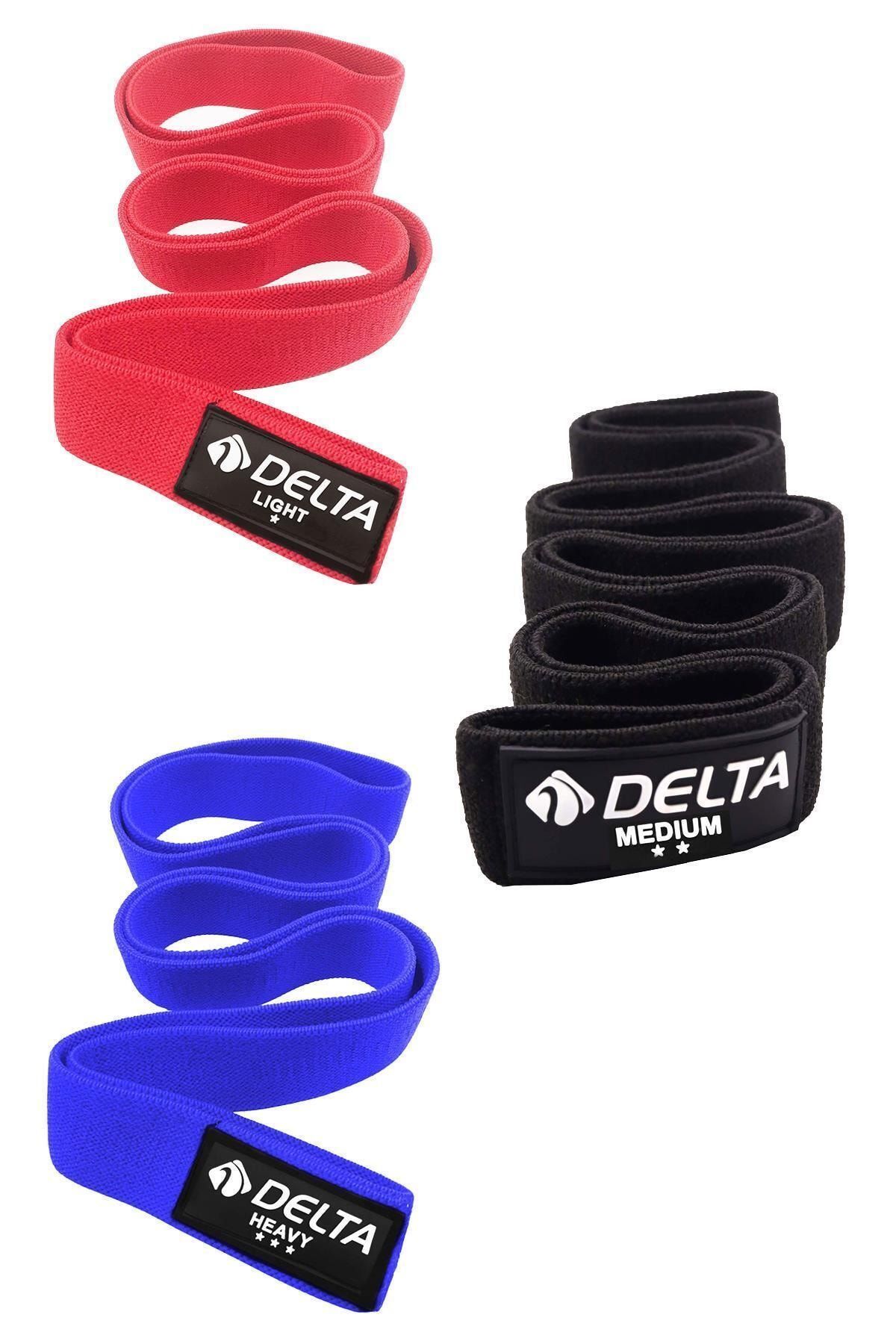 Delta 3'lü SuperLoop Bant Fitness Spor Tüm Vücut Egzersizleri Direnç Bandı Lastiği (Uç Kısmı Kapalı)