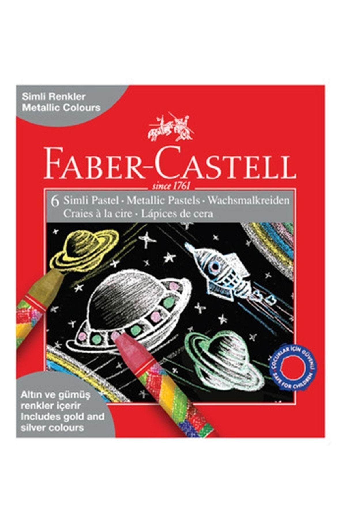 Faber Castell Faber 6 Renk Metalik Simli Pastel Boya 125406