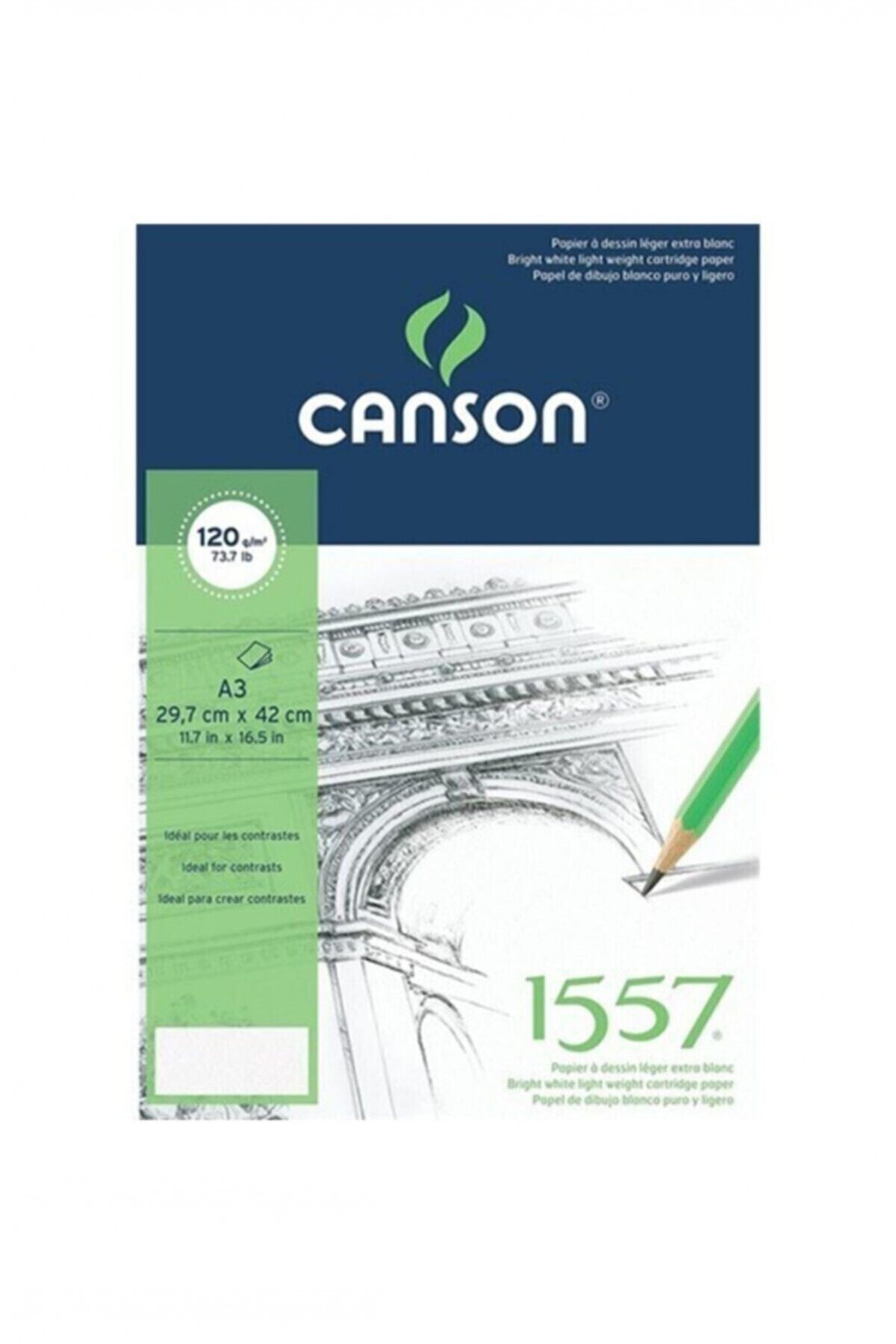 Canson 1557 A3 40yp 120gr Spiralli Eskiz Çizim Resim Defteri / Fcns12040a3us