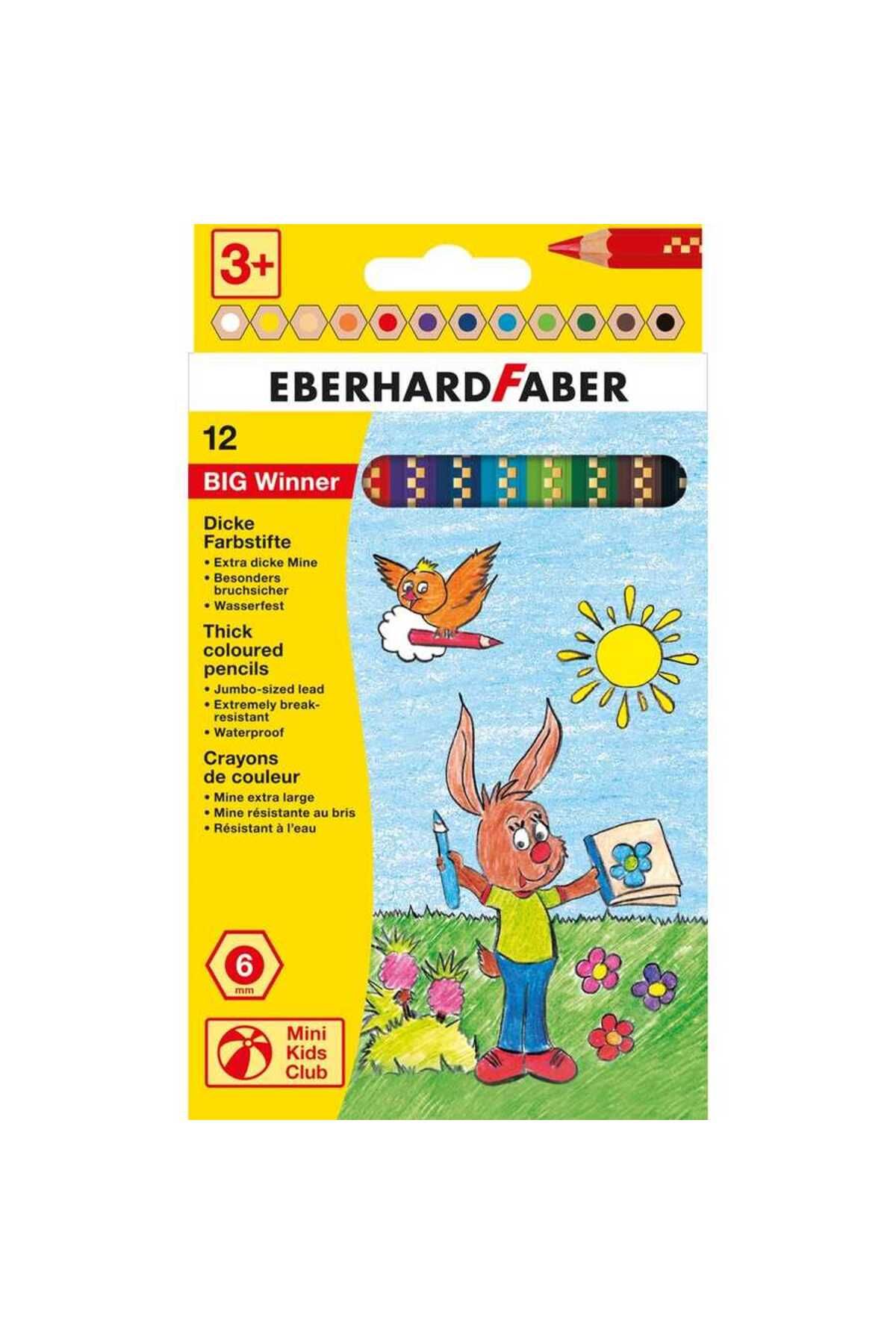 Eberhard Faber Big Winner Jumbo Altıgen Kuruboya 6mm 12 Renk