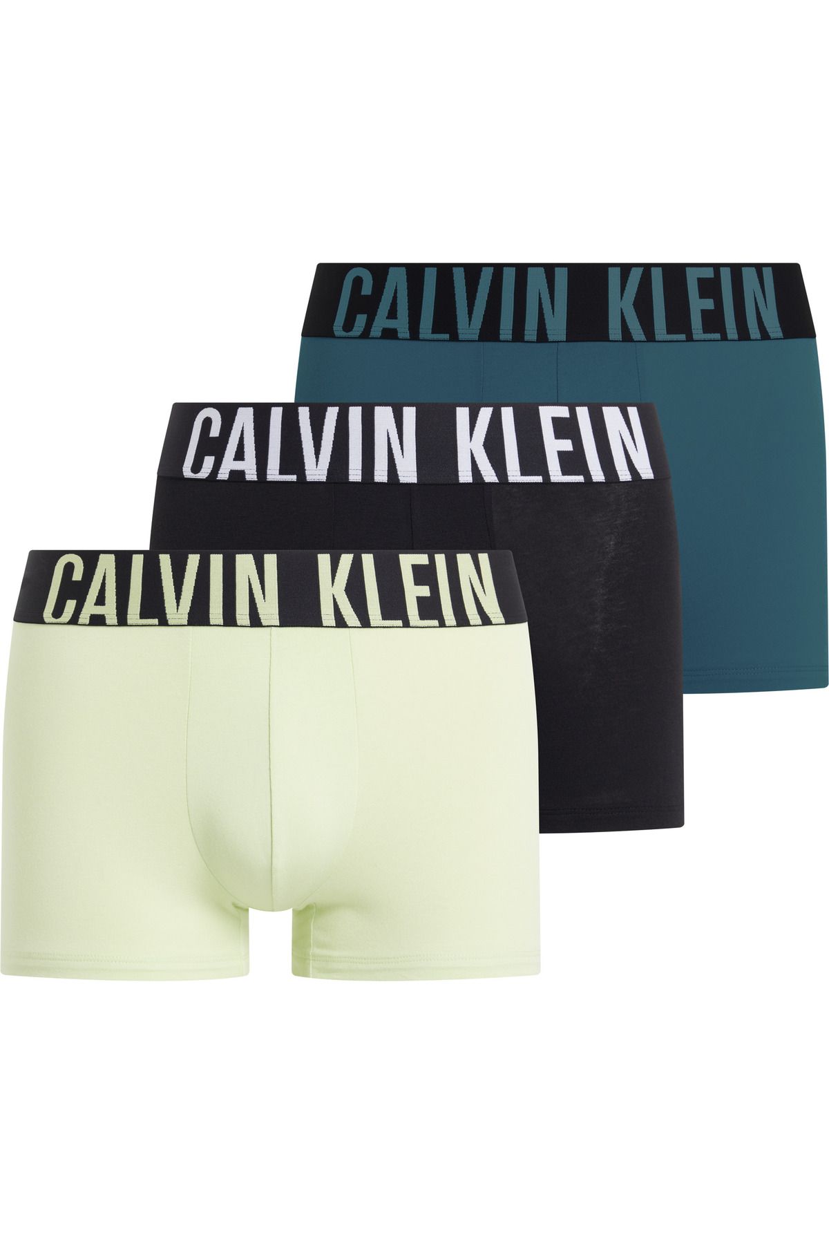 Calvin Klein Erkek Marka Logolu Elastik Bantlı Günlük Kullanıma Uygun Yeşil-siyah-turkuaz Boxer 000nb3608a-og5