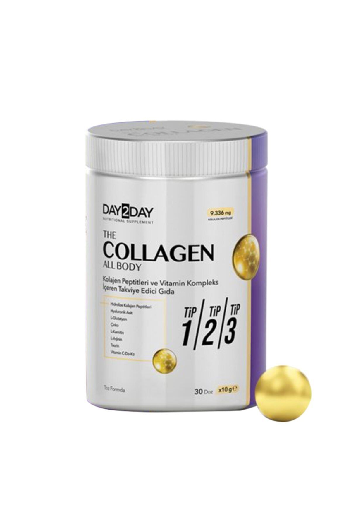 DAY2DAY Collagen All Body Tip 1 / Tip 2 / Tip 3 Toz Formda 9.336 mg 30 Doz x 10 g
