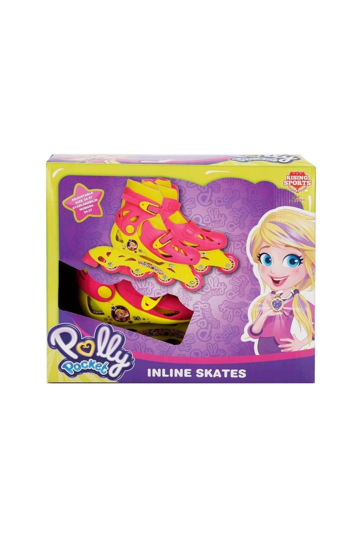 Sunman Polly Pocket Inline 4 Teker Paten Kız Çocuk Aktivite Paten Ayakkabı 34-37