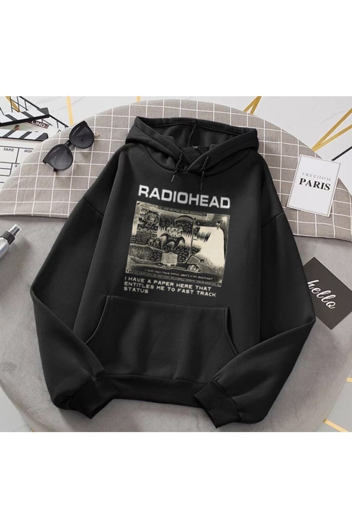 Favorim50ton Radiohead Dna Breeding Siyah Kapşonlu Kalın Kumaş ( Unisex )