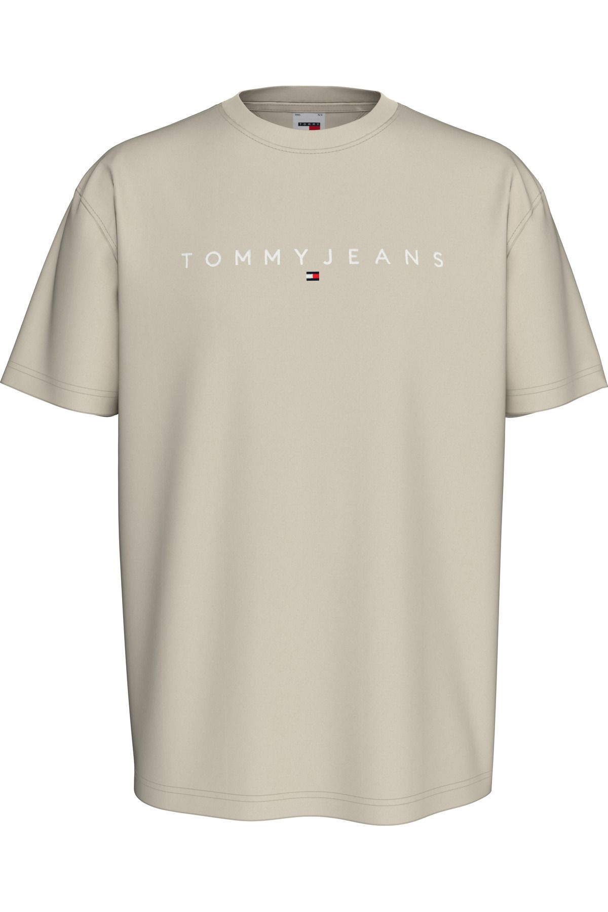 Tommy Hilfiger Erkek Marka Logolu Günlük Kullanıma Uygun Ekru T-Shirt DM0DM17993-ACG