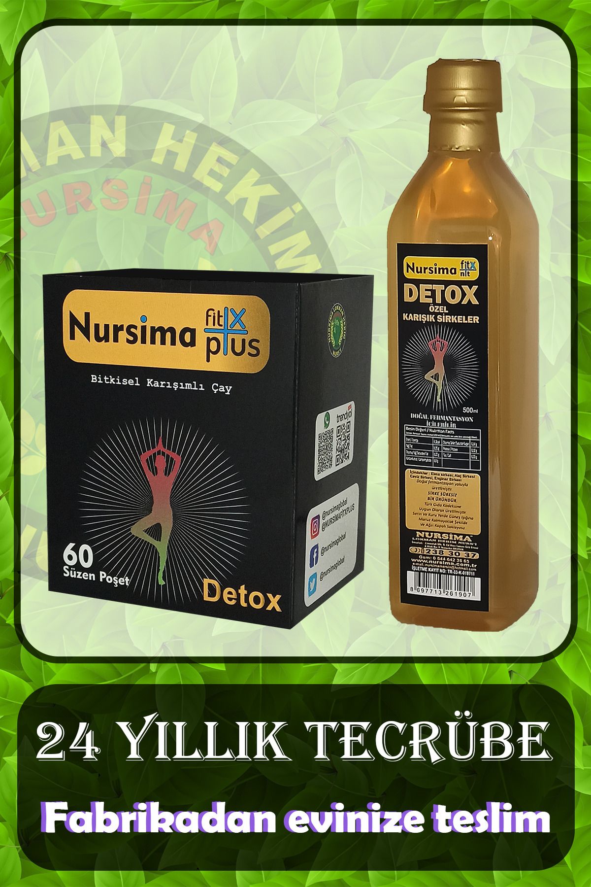Nursima Fit X Nit Sirke + Fit X Plus Çayı Detox Seti