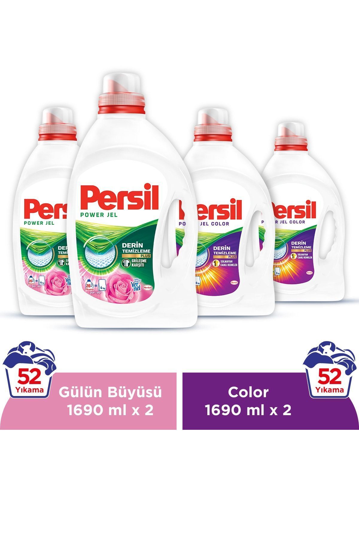 Persil Sıvı Çamaşır Deterjanı 4 x 26 WL 2 Gülün Büyüsü + 2 Color (104 Yıkama)