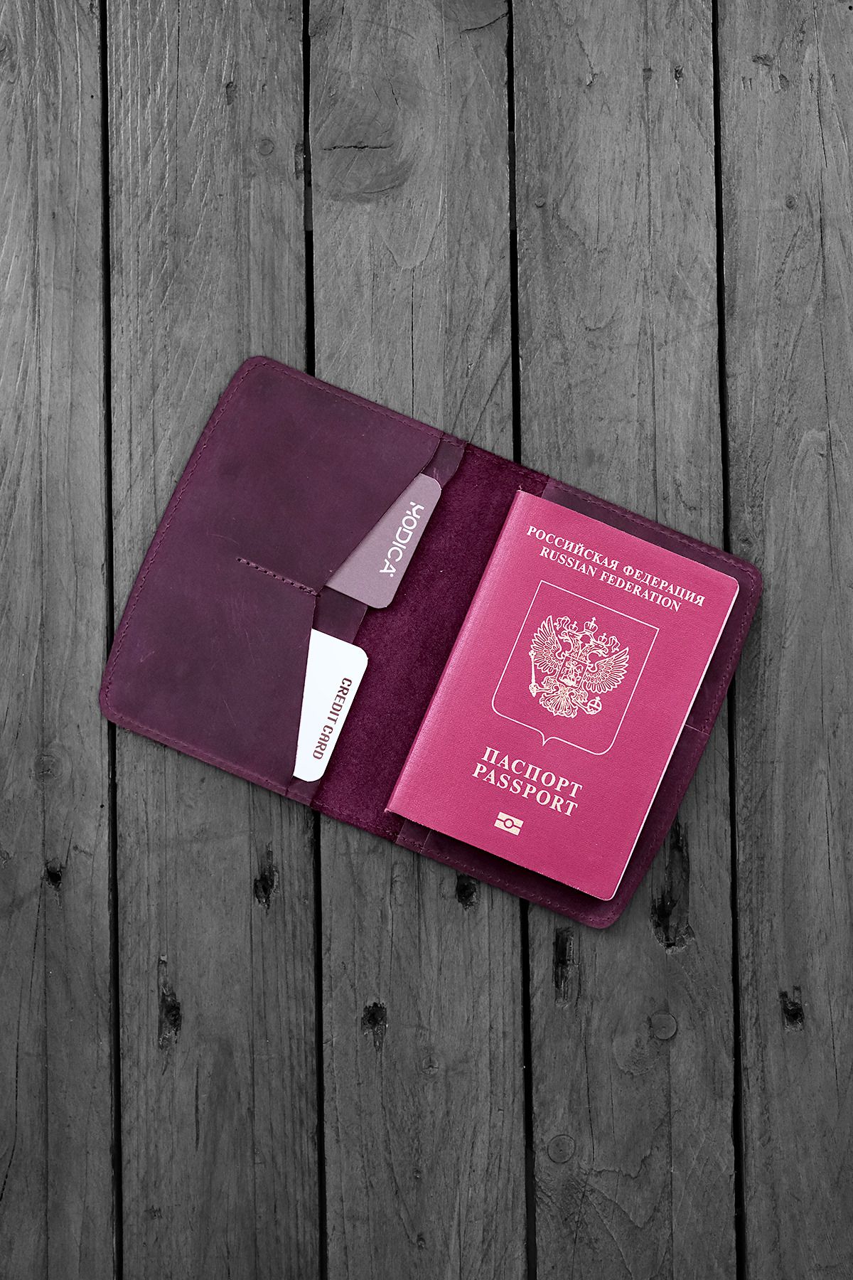 Modica Simenit - Hakiki Deri Mor Pasaport Kılıfı | Seyahat Cüzdanı | Pasaport Koruyucu