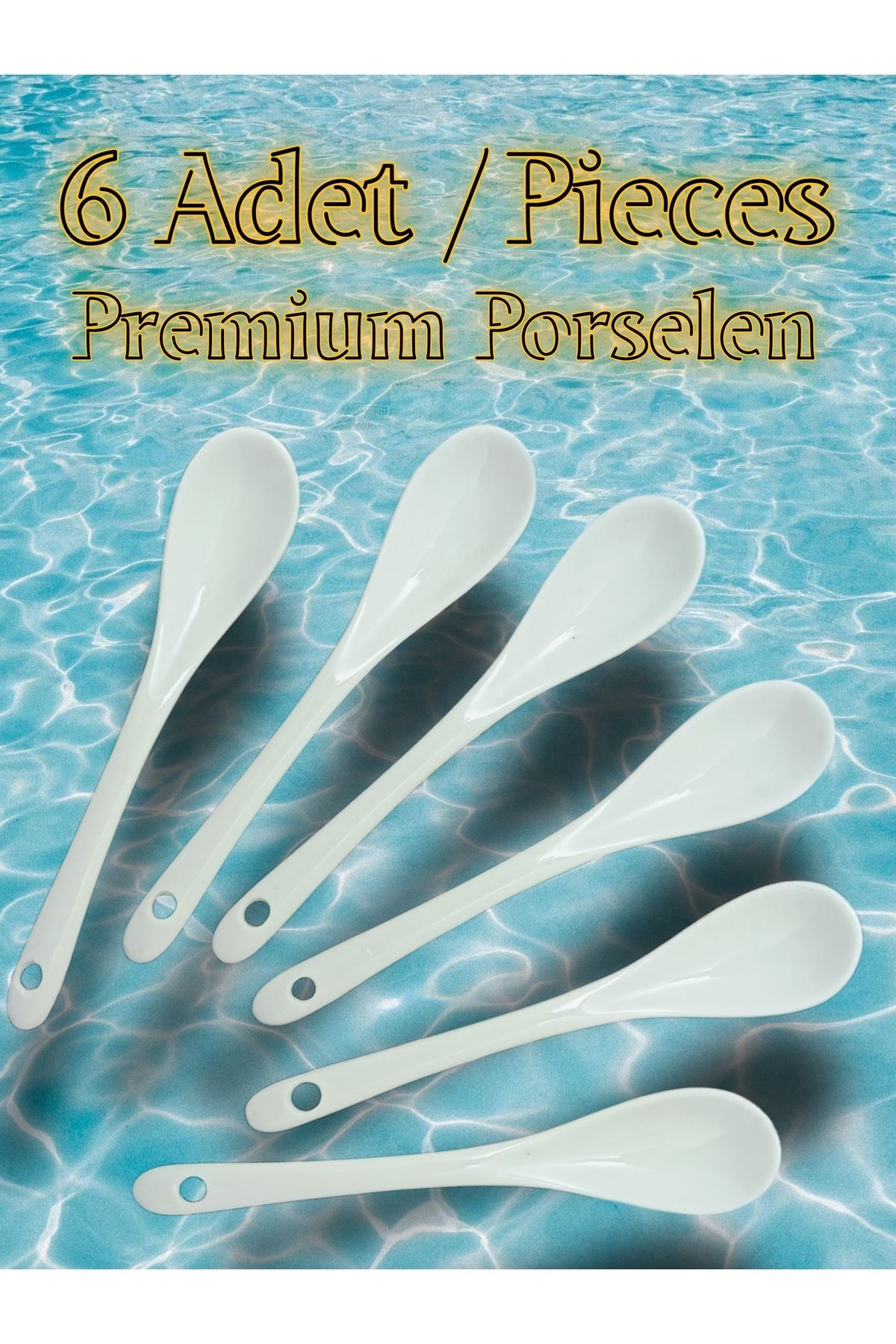 SAMSA 6 adet premium Porselen çay, şeker, sos, baharat, bal, reçel kaşığı 6 pieces of porcelain spoon