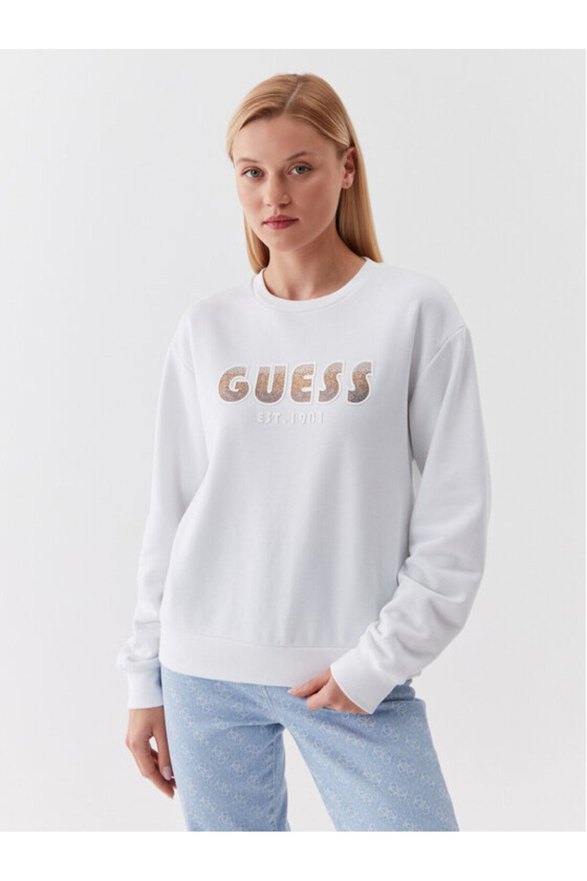 Guess Shaded Logo Kadın Sweatshirt