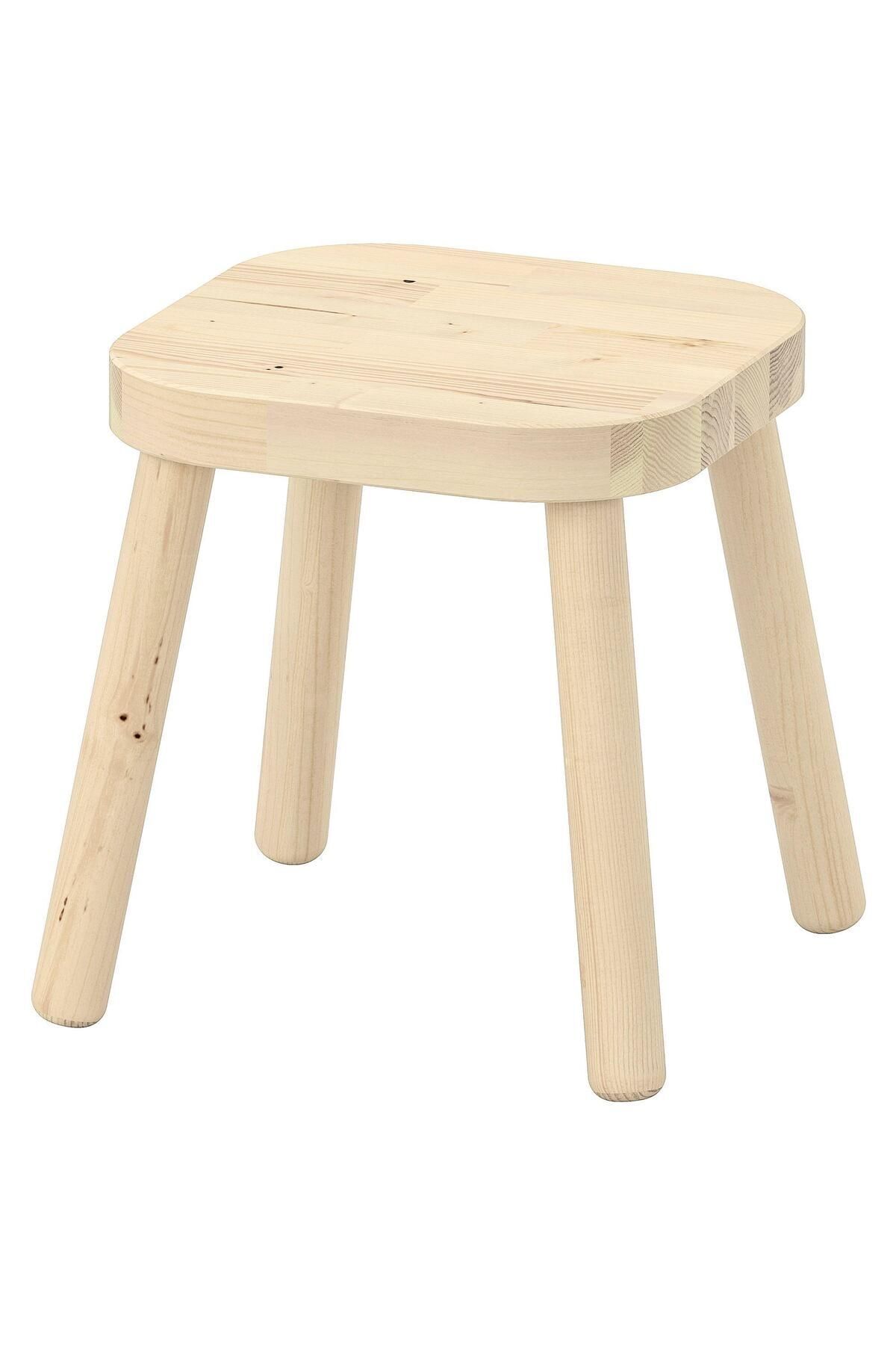 IKEA Çocuk Taburesi, Huş-Masif Ahşap MeridyenDukkan 24X24 cm Çocuk Oyun Masa Sandalyesi