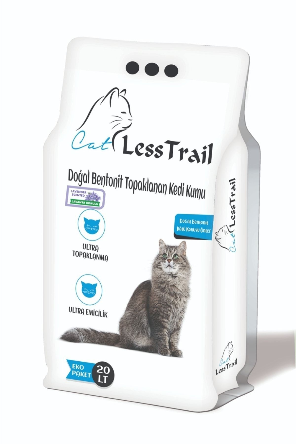 Less Trail Trail 20 Lt Ince Tane Lavanta Kokulu Beyaz Bentonit Kedi Kumu